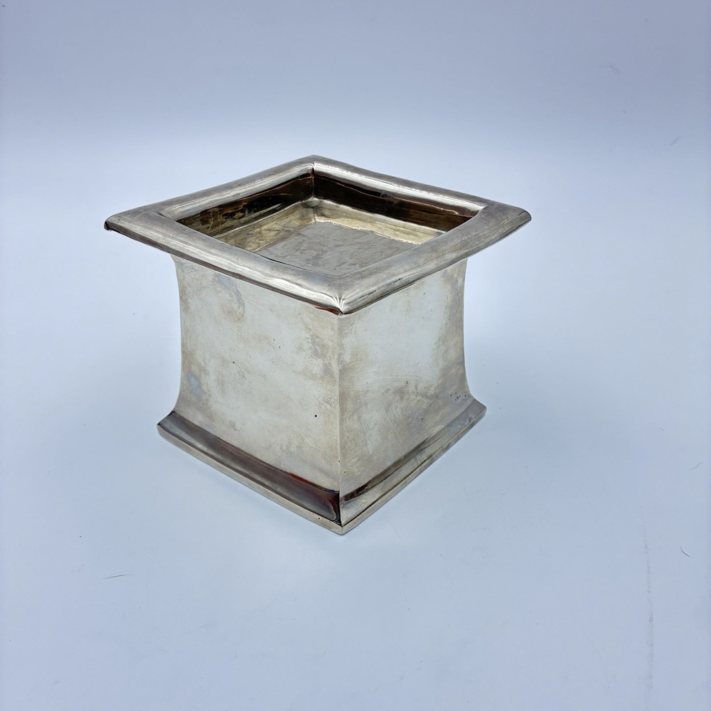 Vintage Chrome Heavy Candle Holder Made In India